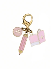 Back To School Themed Enamel Keychain,Cute Pencil Book Charms Enamel Keychain,Gift For Student Teacher,Teacher's Day Teacher Appreciation Gift - Multicolor - View 13