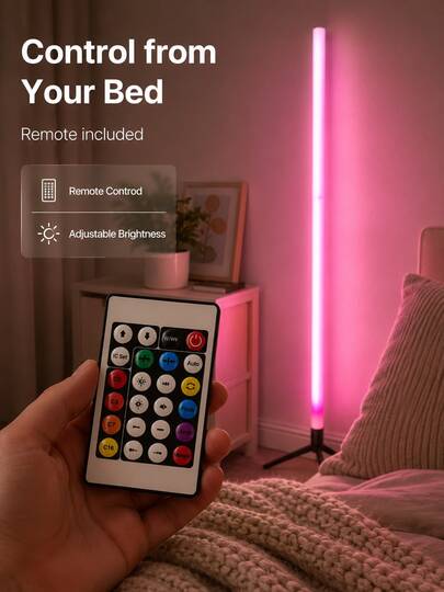 LED Floor Lamp, Festive Atmosphere Light With RGB Color-Changing Function, Corner Standing Lamp, Remote Control, Music Rhythm Sync And Dimmable, Perfect For Gaming Room, Home Party And Holiday Decor, Best Christmas Gift