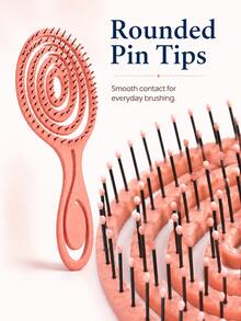 Multi-Color Hair Comb, Spiral Ventilated Styling Brush With Flexible Bristles, Lightweight, Suitable For Wet And Dry Hair, Curly, Wavy, Straight Hair, Daily Styling, Home And Travel - Multicolor - View 8