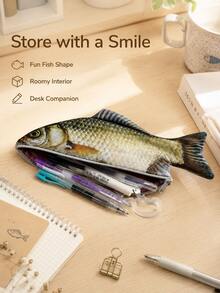 Realistic Salted Fish Shaped Storage Bag, Quirky Simulation Makeup Bag, Portable Travel Bag, Suitable For Lipstick, Cosmetics And Toiletries - Multicolor - View 7