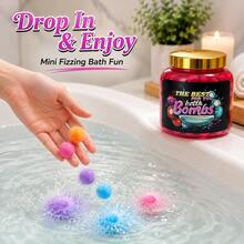 Set 150 Bom Mandi Mini, 3g per Bom, Bom Mandi Aneka Warna, Bola Mandi Kecil dalam Toples Penyimpanan, Set Waktu Mandi Multi-Warna untuk Hadiah Ulang Tahun, Natal, Hari Valentine, dan Hari Raya, Pengiriman Acak - 150 PCS - View 5