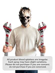 1PC Halloween Costume Prop Fake Manual Tools Hammer Wrench Crowbar Pipe, Blood Stains Are Manually Sprayed, May Slightly Differ From The Image, Please Do Not Purchase If You Mind - Multicolor - View 2