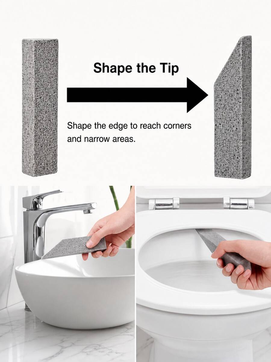 1pc/2pcs Pumice Toilet Brush Set, Ergonomic Handle, Natural Limescale & Rust Stain Cleaning Brush, Suitable For Bathroom, Kitchen, Tile, Sink, Bathtub Cleaning