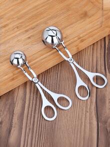 1pc Multifunctional Stainless Steel Meatball Spoon - Household Fish Ball Machine Meatball Squeezer Ice Cream Ball Clip Kitchen Tools Rice Ball Mold - Multicolor - View 12