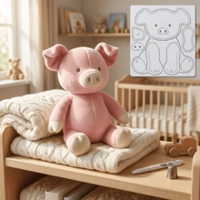1pc Pig Craft Template, DIY Stuffed Animal PET Sewing Template, Reusable Transparent Sewing Template For Handicrafts, Easy Pet Pig Making Kit - 1 Unit - View 3
