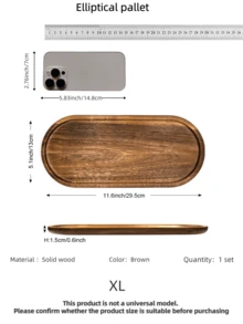 1/2pcs Oval/Rectangular Acorn Wood Tray, Wooden Display Tray For Cosmetics, Perfume, Bathroom, Tableware, Cake, Kitchen, Birthday Display Stand, Suitable For Holiday, Beach, Bedroom And More - Multiple Specifications - View 18