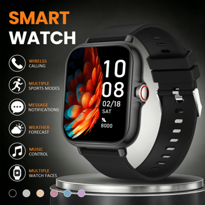 1pc Unisex Smart Watch, 1.83" Full Screen Touch, 180mAh Battery, Call/Answer Phone, Pedometer, Calorie, Sports Tracking, Alarm, Call/Message Notification; Multi-Function Sports Smart Watch, Compatible With Android And IOS