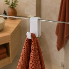 1/2pcs Minimalist Cabinet Hook, No-Drill Hanging Hook For Wooden Board Side, Mark-Free Hanging For Cloth And Towel, Removable Storage Accessory For Kitchen And Bathroom, Surface- - Hook Up - View 4