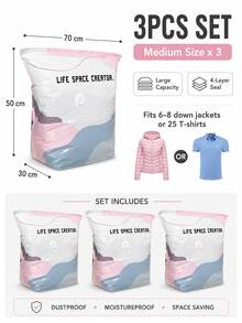 3PCS,2026 No-Pump 3D Vacuum Storage Bag, 80% Compression Rate, Extra Large Capacity, 3D Roll-Up Vacuum Sealed Bag, Upgraded Large Capacity Compression Storage Bag, Suitable For Bedding, Clothing, Blankets, Giant Bedding, Travel Storage Cubes - Multicolor - View 11
