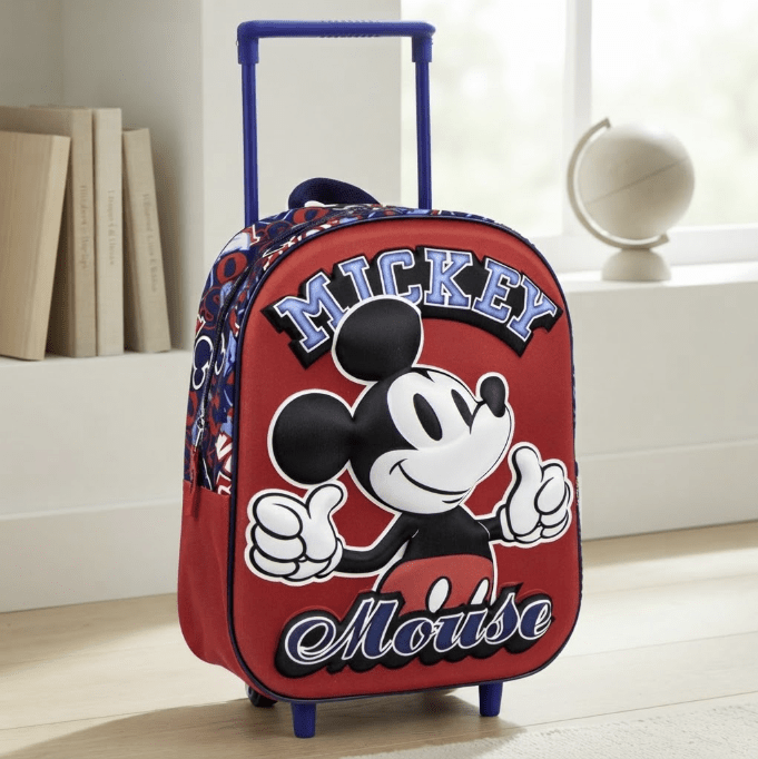 CERDÁ LIFE'S LITTLE MOMENTS Kinderrugzak Trolley 3D Mickey, 25 x 31 x 10 cm, Disney-ontwerp, Rugzak met wielen voor kinderen, Ideaal voor school en reizen