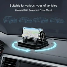 1pc 360 Degree Rotation Car Phone Holder, Temporary Parking Sign Holder Suitable For Dashboard Navigation Display, Two In One Multifunctional, Stable When Placed, Suitable For All Models, Made Of High-Quality ABS Material, Black Version, Hands-Free - A - View 11