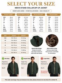 Jaket Berlapisan Termal, Modis, Hangat, Kasual, Cocok Untuk Pakaian Sehari-hari Pria dan Olahraga Luar Ruangan di Musim Gugur/Dingin - Dark Green - View 8