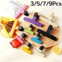 3/5/7/9Pcs Multi-Function Food Bag Sealing Clips, Household Snack Fresh-Keeping Sealing Clips, Moisture-Proof Leak-Proof Plastic Clips, Kitchen Tea Potato Chips Snack Bag Sealing Tool, Random Color - Multicolor - View 13