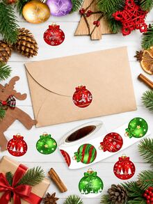 500PCS Christmas Decorative Stickers, Red & Green Holiday Ornament Labels, Assorted Snowflake, Reindeer, Christmas Tree Gift Sealing Stickers, Self-Adhesive Stickers, Suitable For Gift Wrapping, Envelopes, Cookies, Mugs, Christmas Party And Holiday Decoration - Christmas Ornament - View 4