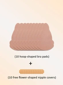 2pcs/20pcs Invisible Lift-Up Fashion Disposable Gourd-Shaped Sticker Set, (Includes 10pcs Floral Breast Stickers) Lightweight Stickers, Portable Body Decoration Accessories, Suitable For Dresses, Tank Tops, Parties, Events And Daily Wear. - Multi-color - View 16