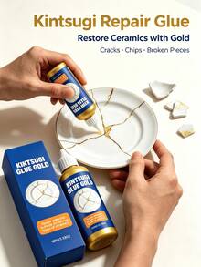Kintsugi Glue For Home Use, Ceramic & Porcelain Tableware Crack Repair, Bonding & Decorative Multi-Purpose Repair Glue, Following Traditional Kintsugi Craftsmanship, Specially Designed For Repairing Damaged Ceramics, Glass And Other Items, Creating Unique Artistic Beauty For Damaged Objects, Suitable For Repairing Cracks, Chips And Overall Damage, Household Essential, Convenient And Quick, Exquisite Small Gift For Family And Friends On Holidays, Halloween And Christmas - A - View 3