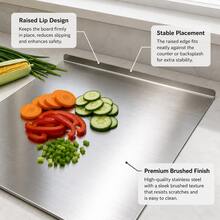 1pc Luxury 304 Stainless Steel Cutting Board, Durable And Mold-Resistant, Essential Kitchen Tool For Home Cooks And Cooking Enthusiasts, Suitable For Cutting Meat, Cheese, Bread, Vegetables And Fruits, Home Gift - Gold - View 4