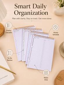 1PC Multi-Color Planner, DAILY PLAN Student Portable Stationery, For Class Notes, Office Records, Daily Schedules, Creative Notebook( To Choose For 4 Colors) - Single Piece - View 4