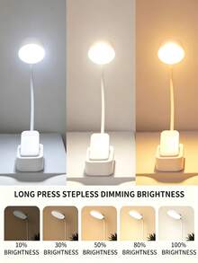 1pc Compact LED Reading Light With 3 Adjustable Color Temperatures And Brightness Levels, Perfect For Bedside ReadingAAA Battery, Portable - Multicolor - View 5