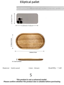 1/2pcs Oval/Rectangular Acorn Wood Tray, Wooden Display Tray For Cosmetics, Perfume, Bathroom, Tableware, Cake, Kitchen, Birthday Display Stand, Suitable For Holiday, Beach, Bedroom And More - Multiple Specifications - View 15
