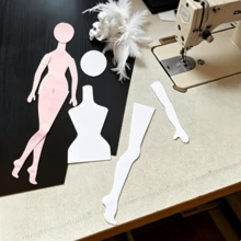 4pcs Beautiful Long Leg Girl Sewing Template DIY Girl Sewing Pattern Patchwork Template Reusable Transparent PET Template Suitable For Patchwork DIY, Patchwork Pattern Drawing And Craft, Home Decor, Cutting Tool And Cutting Template For Craft Enthusiasts - 4 Pieces - View 6