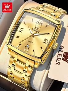 OLEVS 2969 Men Watch Business Original Brand Waterproof Luminous Quartz Watch Large Dial Automatic Date Square Watch - One Size - View 12
