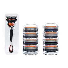 Men's Manual Razor, 5-Layer Sharp Blades, Flexible Rotating Handle, Portable Non-Irritating Shaving Razor, Suitable For Daily Travel And Home Use, Durable Replaceable Blade Head, Skin-Friendly Smooth Shaving Tool - 5-blade Model - View 13