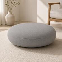 Modern Round Floor Pillow – Soft-Touch Matte Fabric Cushion For Living Room, Patio, And Kids' Play Areas - Grey - View 1