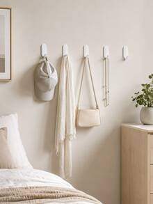 1pc/5pcs Heavy Duty Strong Adhesive Hooks, No Drilling Wall Hooks, Suitable For Kitchen, Bathroom, Bedroom, Door Storage, Non-Damaging, Damage Free, Strong Adhesion, Home Storage Hooks - View 7