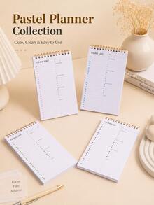 1PC TO-DO LIST Multi-Color Planner, Student Portable Stationery, For Class Notes, Office Records, Daily Schedules, Creative 4 Colors To Choose Notebook - Single Piece - View 4