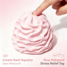 Realistic Cream Cake Squishy Crystal Soft Rubber Slow Rebound, High Transparency Dense Texture Stress Relief Toy, INS Style Desktop Decor Creative Birthday Gift - Multicolor - View 7