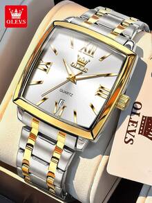 OLEVS 2969 Men Watch Business Original Brand Waterproof Luminous Quartz Watch Large Dial Automatic Date Square Watch - One Size - View 13
