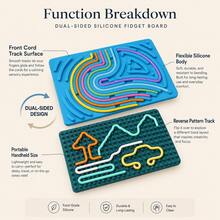 [Dual-Sided Stress Relief Tool]Silicone Sensory Activity Board | Colorful Cord Maze Fidget Toy | Silent Tactile Anxiety Relief | ADHD & Focus Aid | Portable Stress Reliever For Office & Commuting | Creative Gift For Friends - Multicolor - View 5