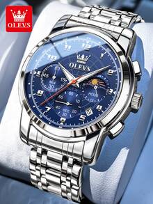 OLEVS 2983 Men Watch Original Moon Phase Quartz Watch Waterproof Luminous Date Watches For Man Gifts Casual Fashion Relo - One Size - View 17
