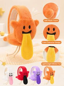 1 buah Penutup Telinga Musim Dingin Berbahan Plush, Untuk Penggunaan Sehari-hari Saat Berpergian, Desain Lidah Kartun Lucu untuk Melindungi Telinga, Perlengkapan Anti Dingin Gaya Urban Korea - MultiWarna - View 3