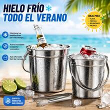 Cubo de Hielo de Acero Inoxidable con Pinzas, Cubitera para Bebidas con Asa, Recipiente para Hielo y Enfriador de Bebidas, Ideal para Fiestas, Playa, Picnic, Camping, Reuniones y Uso en Casa, Accesorio para Bar y Eventos al Aire Libre - Ver 8