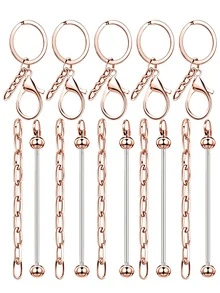 30pcs Double Bar Beaded Keychain Straps - DIY Silver Blank Beaded Keychains - Beaded Keychain Materials For DIY Gifts And DIY Wallet Making - DIY Kit - View 18