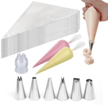 117pcs Cake Decorating Tools, Includes 110 Thickened Piping Bags, 6 Piping Tips, 1 Converter And Other Piping Tools, Suitable For Home Baking, Buttercream DIY - View 2