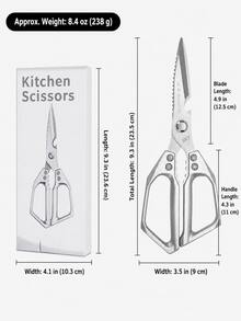 3PCS Heavy Duty Kitchen Scissors, 9in Large Multipurpose Poultry Shears With Serrated Metal Blades & Comfortable Grip, Bone Cutting Kitchen Shears For Chicken, Meat, Poultry, Vegetables & Food Prep - Multicolor - View 11