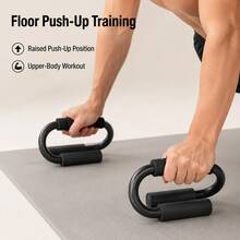 BSKT 2pcs Steel Tube EVA Push-Up Stands, Black Minimalist Sports Style, 300kg Weight Capacity, Stable Support, Comfortable Grip, Elevated Training Design, Suitable For Home Chest, Shoulder, Arm Strength Training, Adult Use - Multicolor - View 3