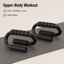 BSKT 2pcs Steel Tube EVA Push-Up Stands, Black Minimalist Sports Style, 300kg Weight Capacity, Stable Support, Comfortable Grip, Elevated Training Design, Suitable For Home Chest, Shoulder, Arm Strength Training, Adult Use - Multicolor - View 7
