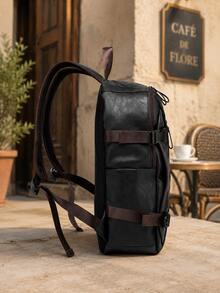 Men's Vintage Backpack, Large Capacity Multi-Pocket Casual Travel Bag, Suitable For Work, Campus And Daily Use, Vintage Business Commuter Bag - Multicolor - View 10