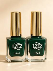 LZEZ Water‑Based Bright Top Coat 2‑Pack Total 20ml, Gloss Shine Nail Finish, Long‑Lasting Nail Surface Protection - Army Green - View 3