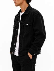 Men Denim Jackets - Black - View 2