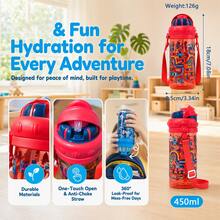 Cute Cartoon Kids Straw Cup 450ml Portable Leakproof Water Bottle For Boys Girls School Outdoor Home - Multicolor - View 9