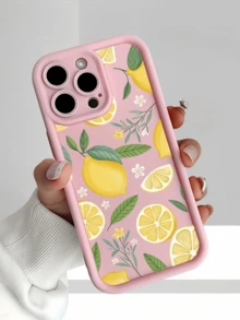 1 قطعة بطانية هاتف TPU مقاوم للصدمات بتغطية كاملة بتصميم بسيط بزهور الليمون الوردية والبيضاء متوافق مع أجهزة Apple 18 17 16 15 14 13 12 11 Pro Max Air والسلسلة - متعدد الألوان - مشاهدة 4