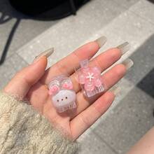 1 Set 3D Cherry Blossom Rabbit Data Cable Protector, Cute Phone Accessory, Compatible With Apple 18W/20W PD Fast Charging, Cartoon Style Gift Item, Also Suitable As Birthday, Christmas, New Year Holiday Gift For Family - 3D Flower Bunny - View 5