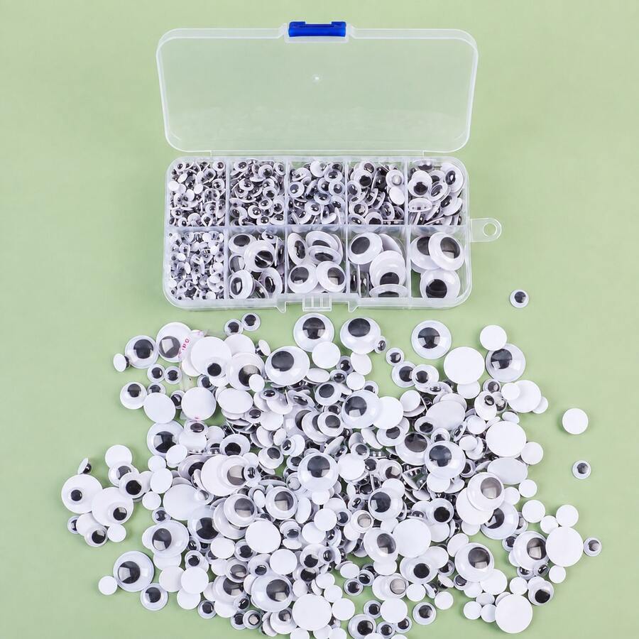 60-750pcs 4mm-18mm Googly Eyes Sticker Self Adhesive Set For Scrapbooking And Crafts, Mixed Sizes And Colors Plastic Sticker Eyes For Photography Scenes And Still Life Styling, Professional Design, Props, Art Projects And Creative Decorations - A - View 1