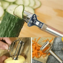 1件 3合1不鏽鋼水果蔬菜削皮器兼刨絲器,手動多功能食物處理工具,可削皮與刨絲馬鈴薯及各種水果蔬菜,輕巧易操作,適合居家廚房日常備餐、感恩節、聖誕節、節日烹飪、燒烤與戶外烹飪 - 彩色 - 查看 6