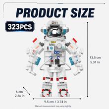 323PCS Astronaut Building Block Model, Space Explorer Brick Figure With Movable Joints, Space-Themed Adult Collectible Construction Set, Desktop Display Decor - Space Building Blocks - View 1